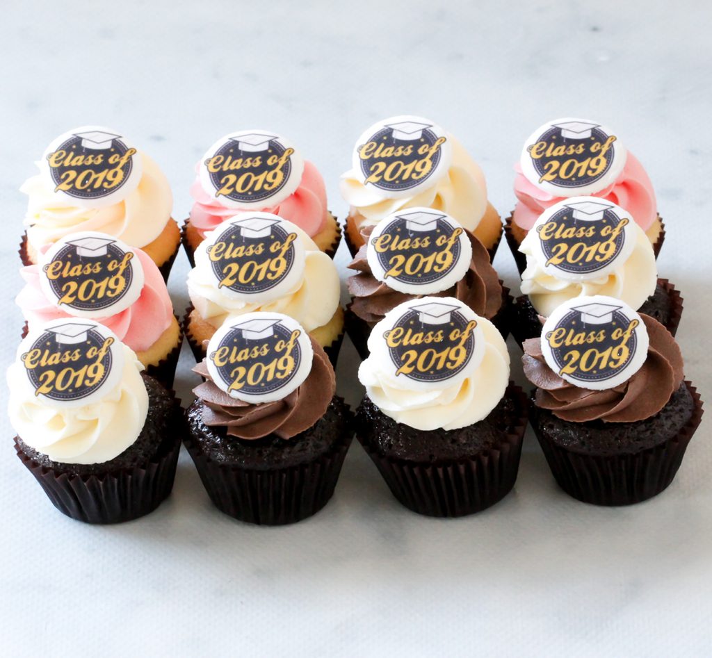 Graduation Cupcakes 12 pack Vanilla Cupcakery