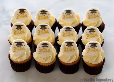Class of 2024 mini graduation cupcakes