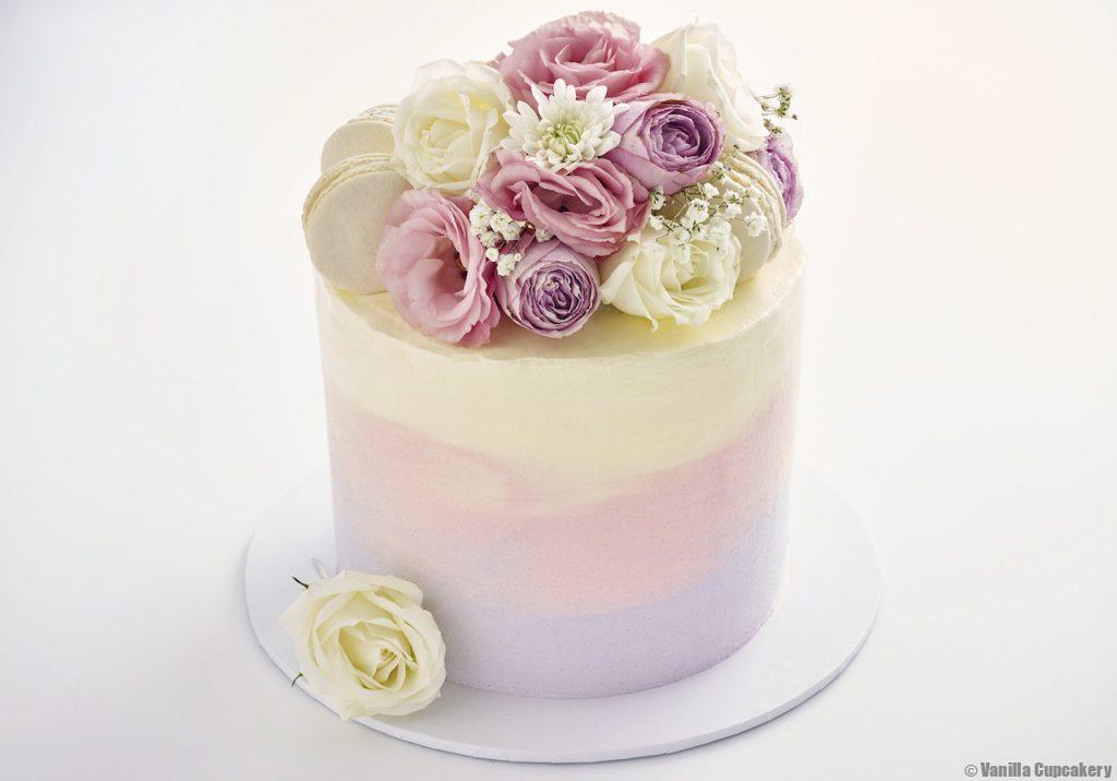 Pretty Pink Fresh Floral Cream Cake - Dough and Cream