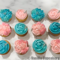 Baby shower cupcakes pink and blue