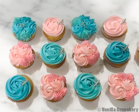 Baby shower cupcakes pink and blue