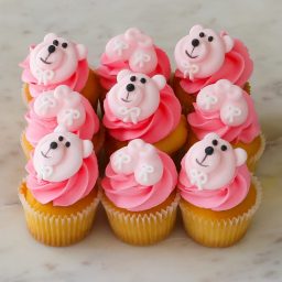 Baby shower girl mini cupcakes