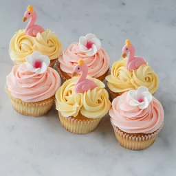 tropical flamingo cupcakes