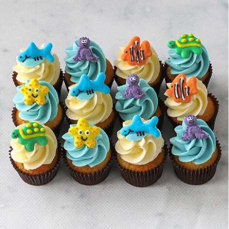 Sea creatures mini cupcakes