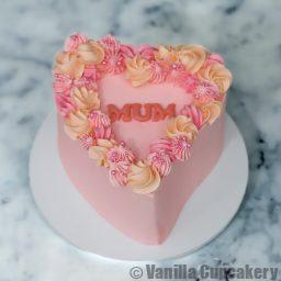 Mothers Day Heart Cake