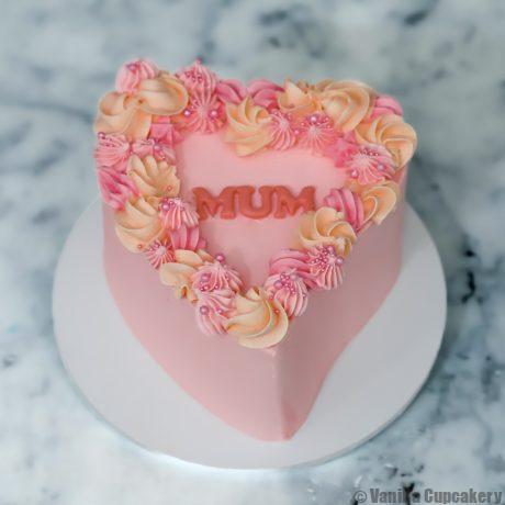 Mothers Day Heart Cake
