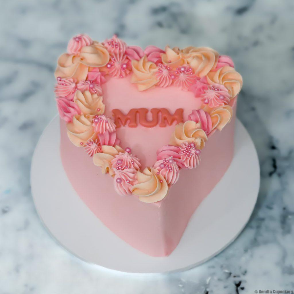 Mothers Day Heart Cake